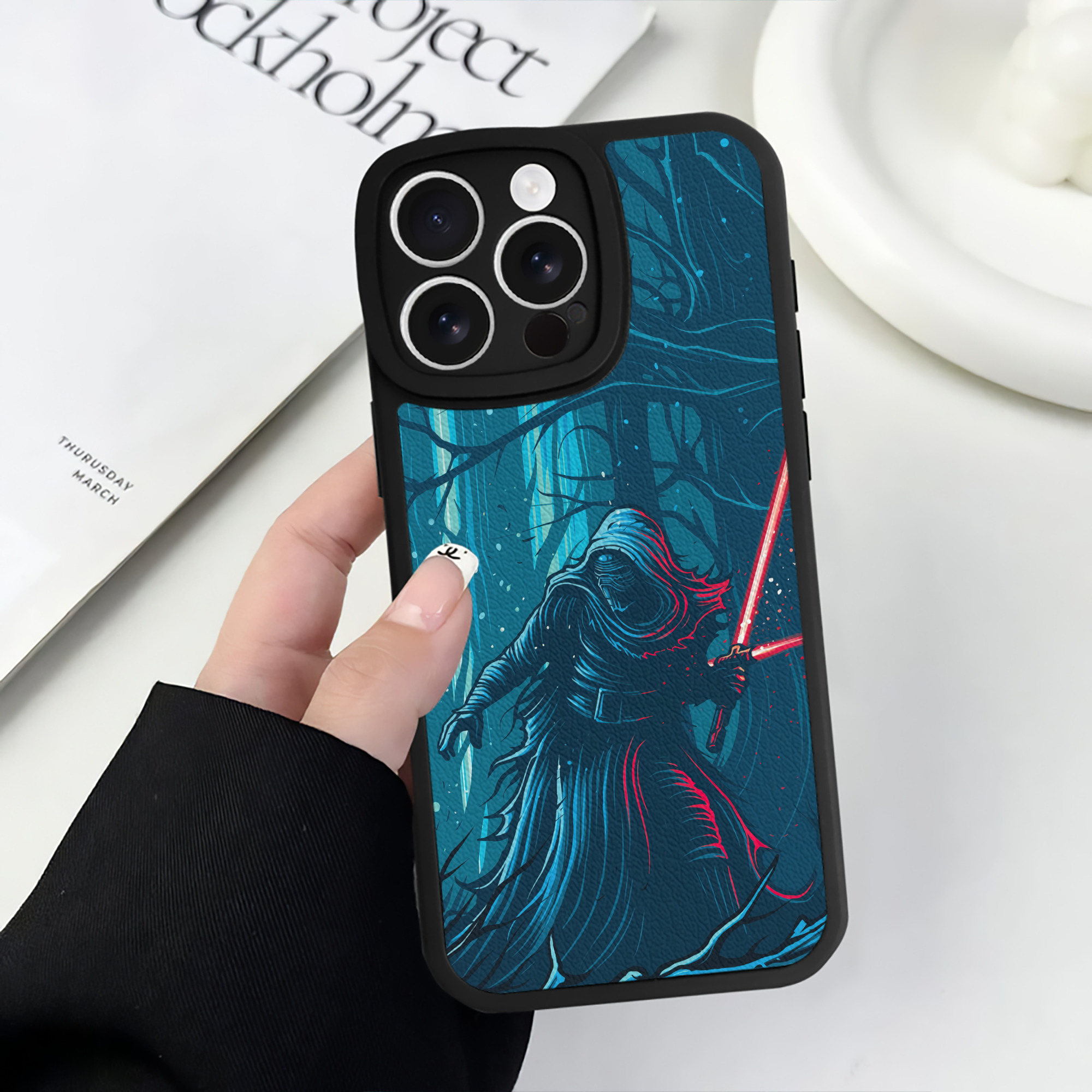 （画像用） スター・ウォーズ Star Wars 【iPhone 16シリーズ対応】シリコンスマホケース（レザー調） 材質：シリコン